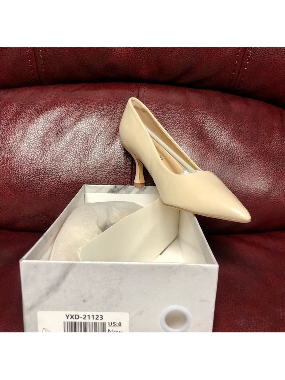 FaLasoso Women's Pointed Toe Heel 2.7 Inch Comfort Wedding Dress Pumps - Picture 2 of 6